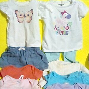 Baby girl clothes bundle tops & onesies 6 & 9 months